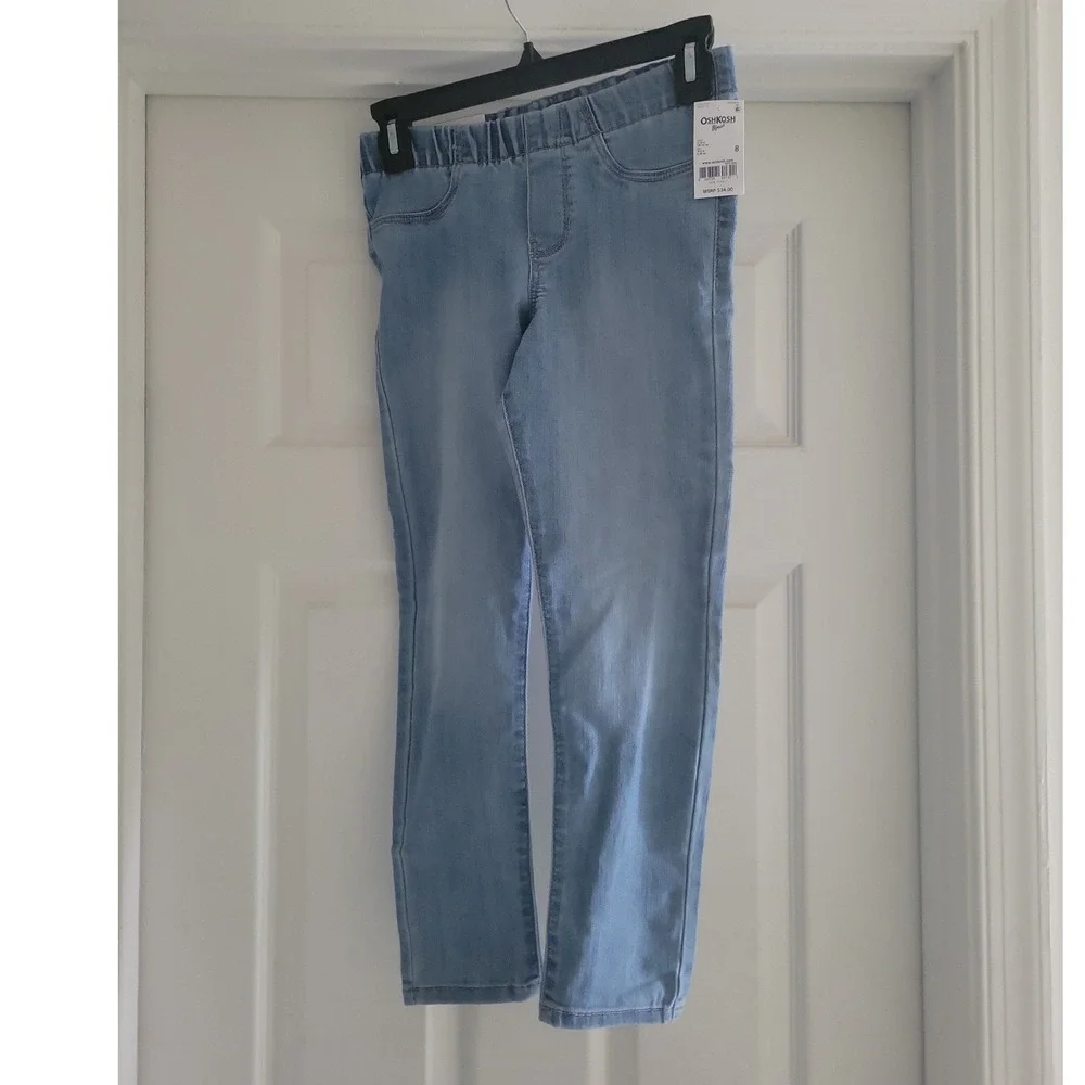 OshKosh B'gosh Girls Light Wash Denim Pull On Jeggings Size 8 NWT